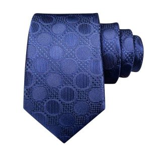 Ties | Mens Navy Blue Circle Silk Tie Accessories Mens