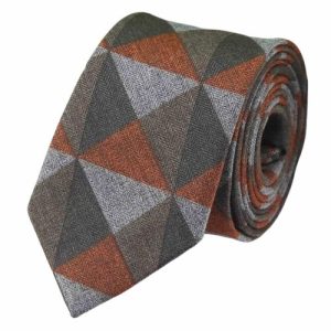 Ties | Mens Orange Triangle Cotton Necktie Accessories Mens