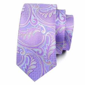 Ties | Mens Pastel Lilac Paisley Silk Tie Accessories Mens