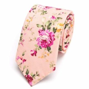 Ties | Mens Pink Floral Skinny Cotton Tie Accessories Mens