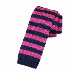 Ties | Mens Pink Navy Blue Square Knit Tie Accessories Mens