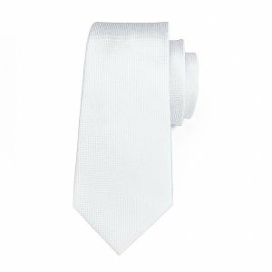 Ties | Mens Pure White Grid Silk Tie Accessories Mens