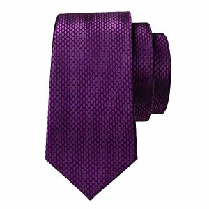 Ties | Mens Purple Hexagon Silk Necktie Accessories Mens