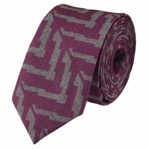 Ties | Mens Purple Zigzag Cotton Necktie Accessories Mens