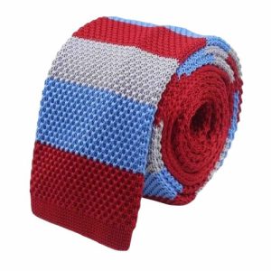 Ties | Mens Red Blue Grey Square Knit Tie Accessories Mens