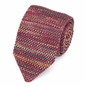 Ties | Mens Red Knitted Tie Accessories Mens