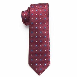 Ties | Mens Red Square Skinny Tie Accessories Mens