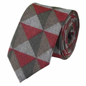 Ties | Mens Red Triangle Cotton Necktie Accessories Mens