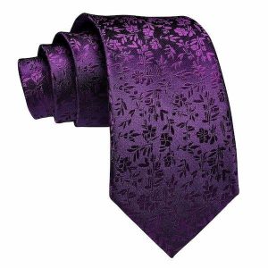 Ties | Mens Royal Purple Floral Silk Tie Accessories Mens