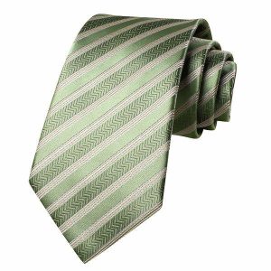 Ties | Mens Sage Green Striped Silk Tie Accessories Mens