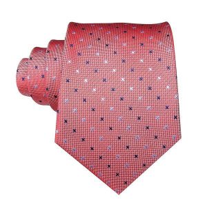 Ties | Mens Salmon Red Dotted Silk Tie Accessories Mens