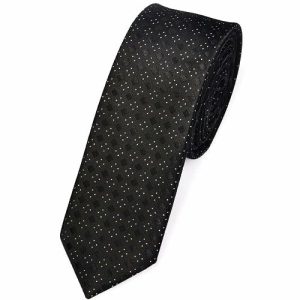 Ties | Mens Skinny Black Dotted Tie Accessories Mens