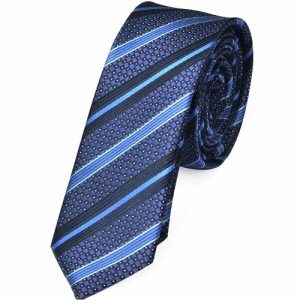 Ties | Mens Skinny Blue Striped Tie Accessories Mens