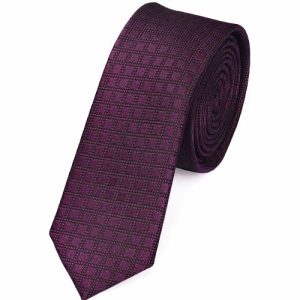 Ties | Mens Skinny Purple Mini Check Tie Accessories Mens