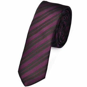 Ties | Mens Skinny Purple Striped Tie Accessories Mens