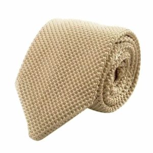 Ties | Mens Solid Beige Knitted Tie Accessories Mens