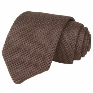 Ties | Mens Solid Brown Knitted Tie Accessories Mens