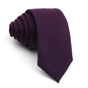 Ties | Mens Solid Dark Purple Skinny Tie Accessories Mens