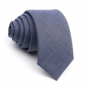 Ties | Mens Solid Denim Blue Skinny Tie Accessories Mens