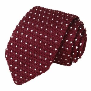 Ties | Mens Wine Red Dot Knitted Tie Accessories Mens