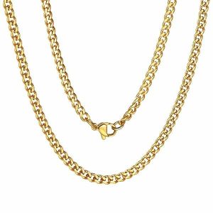 Chains | Mens 3.5mm Gold Curb Chain Necklace Accessories Chains