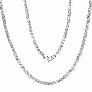 Chains | Mens 5mm Silver Braided Wheat Chain Necklace Accessories Chains