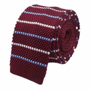 Ties | Mens Red Blue White Square Knit Tie Accessories Mens