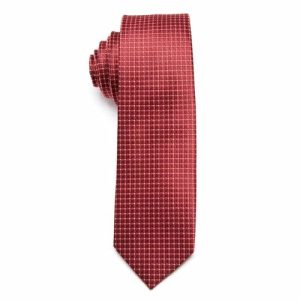 Ties | Mens Red Mini Check Skinny Tie Accessories Mens