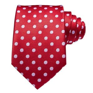 Ties | Mens Red White Polka Dot Silk Tie Accessories Mens