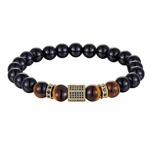 Beaded Bracelets | Mens Gold Elegant Tiger Eye Bead Bracelet Beaded Bracelets Beaded Bracelets