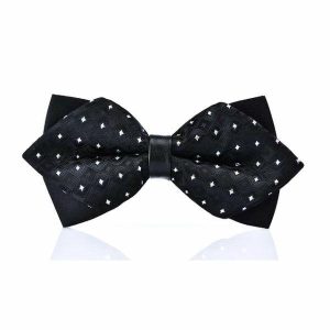 Bow ties | Mens Midnight Black Pre-Tied Diamond Bow Tie Accessories Bow ties