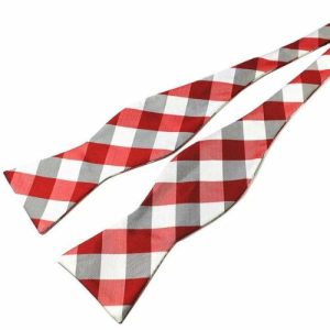 Bow ties | Mens Red Checkered Silk Self-Tie Bow Tie Accessories Bow ties