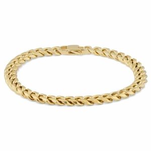 Chain Bracelets | Mens 6mm Gold-Toned Chain Bracelet Bracelets Chain Bracelets