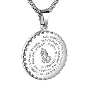 Pendants | Mens Silver Serenity Prayer Pendant Necklace Accessories Mens