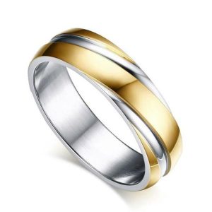 Band Rings | Mens Gold Stainless Steel Ring Band Rings Band Rings