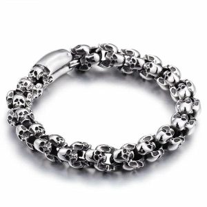 Chain Bracelets | Mens Silver Skull Chain Bracelet Bracelets Chain Bracelets