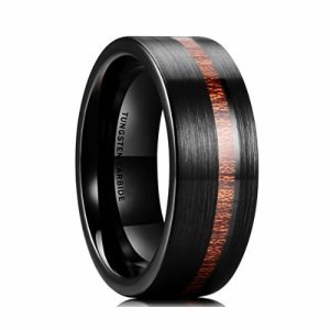 Dress Rings | Mens Black Brushed Koa Wood Ring Dress Rings Dress Rings