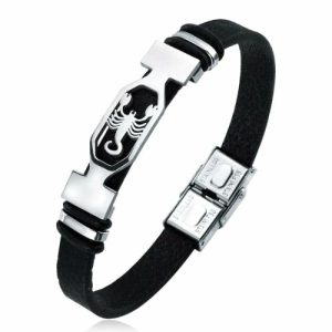 Leather Bracelets | Mens Star Sign Leather Bracelet Bracelets Leather Bracelets