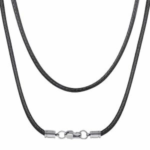 Leather Necklaces | Mens 5mm Woven Leather Chain Necklace Leather necklaces Leather necklaces